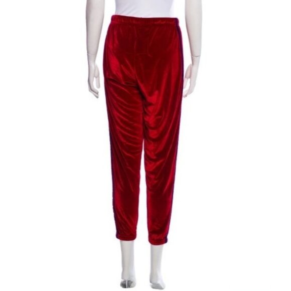 AVIATOR NATION 5 Stripe Velvet Tracksuit Zip Hoodie Jogger Set Sz S Top M Pants - Picture 11 of 11